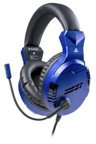 Big Ben PS4OFHEADSETV3 Conjunto de auscultadores e microfone acoplado {compatível com PS5} Blue