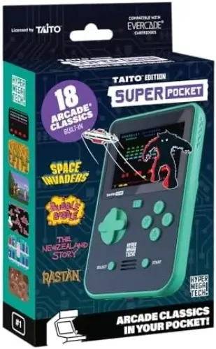 Blaze Evercade Super Pocket Taito Edition Consola Portátil Retro com 17 Jogos Carregamento USB-C