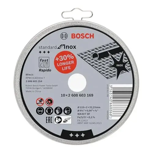 Bosch Discos de Corte Inox 115mm 10 unidades