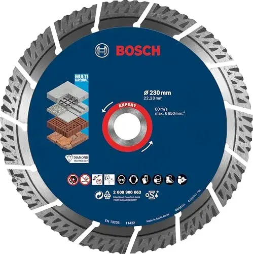 Bosch Discos de Diamante Expert Multimaterial 230X22.23X2.4X15MM Corte Durável