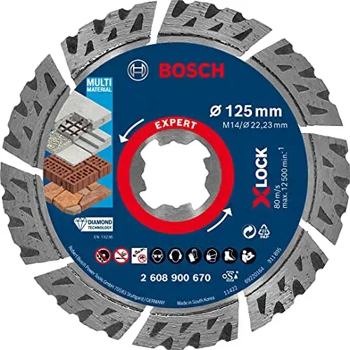 Bosch Discos de Diamante X-lock Expert Multimaterial 125×22,23×2,4 Cutting Disc