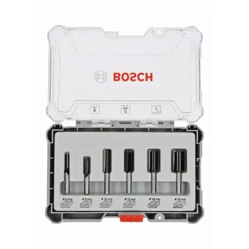 Bosch Kit Fresas Ranhurar Rebaixar 8MM Compatível com Fresadoras