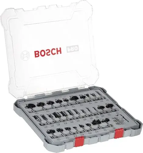 Bosch Kit Milling Set 30pcs para madeira metálica preto