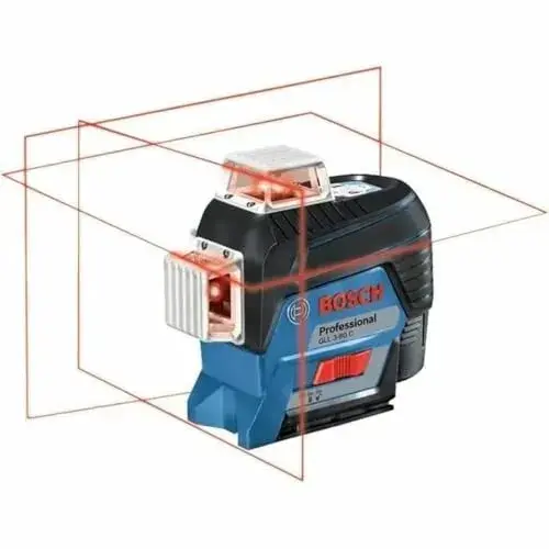 Bosch Nível Laser GLL 3-80 C com linhas horizontais e verticais, Bluetooth, bateria 12V ou AA