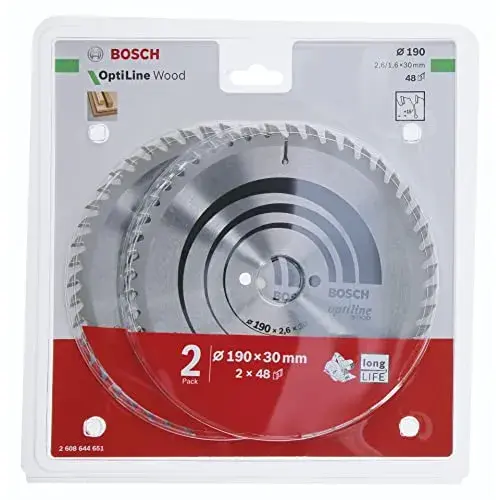 Bosch Optiline Wood Disco de Serra Circular 190x30x2,6/1,6x48T Prateado