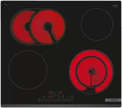 Bosch PKN631FP2E 8300W Cooktop vidro-preto com temporizador