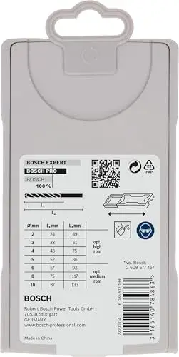 Bosch Broca HSS-Co Din338 X-Pro 2-10 Drill Bit 7 Unidades Dourado