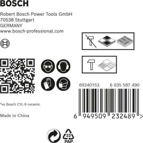 Bosch Conjunto de Brocas HEX-9 HardCeramic 6mm para azulejos