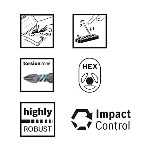 Bosch Conjunto de Pontas Profissionais Impact PH2 PZ2 50mm Preto