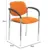PYC Cadeira Confiante c/ 4 Pernas e Estrutura Cromada c/ Braços – Assento e Encosto Estofado Bali Laranja Villalgord