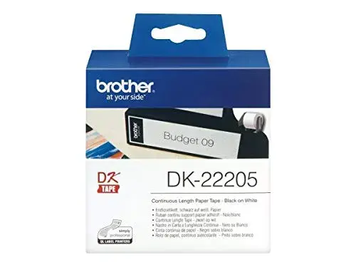 Brother DK-22205 Rolo de Papel Térmico 30,48 metros Branco