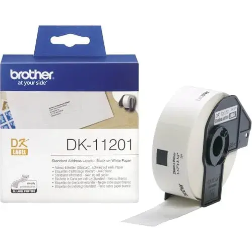 Brother DK11201 Etiquetas Térmicas 400 Unidades Preto sobre Branco
