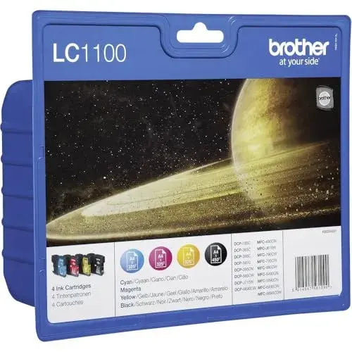 Brother LC-1100VALBP Tinteiro de Tinta a Jato 4 Unidades Amarelo