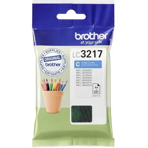 Brother LC-3217C cartucho de tinta ciano 550 páginas