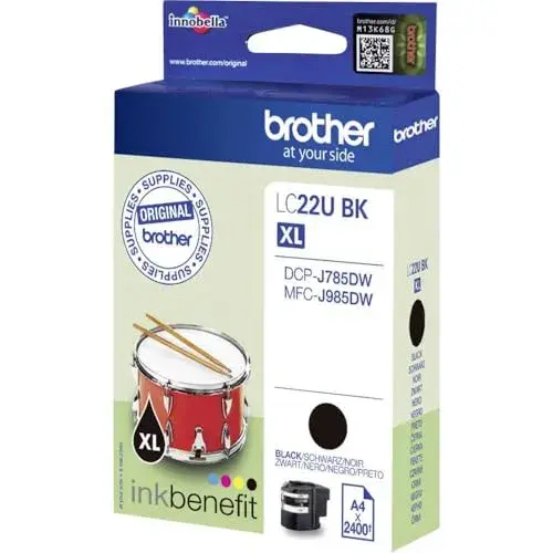 Brother LC22UBK Tinta Preto 2400 folhas