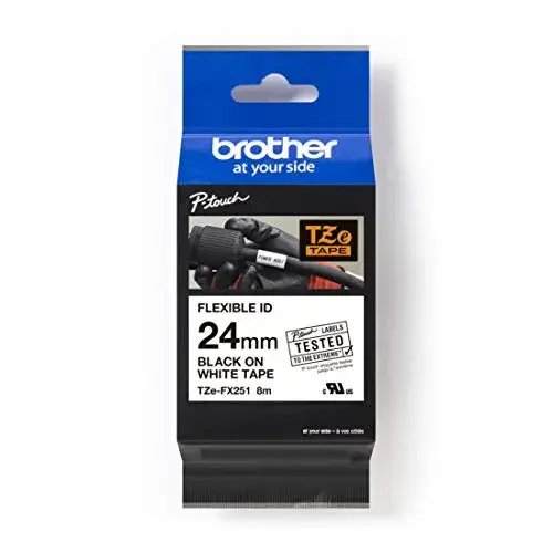 Brother TZE-FX251 Fita Laminada 24mm Preto sobre Branco