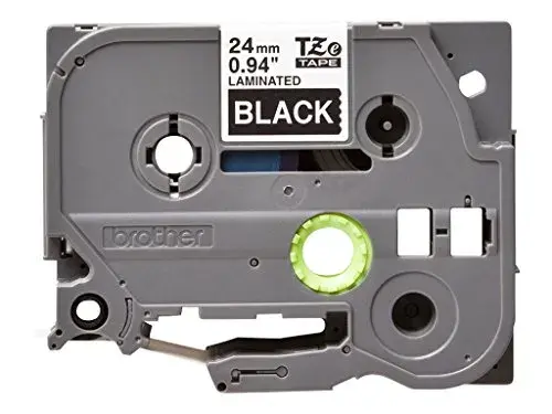 Brother TZE355 Fita Laminada 24mm Branca Sobre Preta