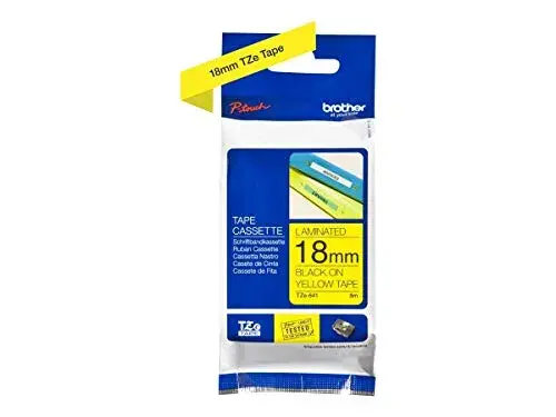 Brother TZE641 Fita Laminada 18 mm Amarelo Preto
