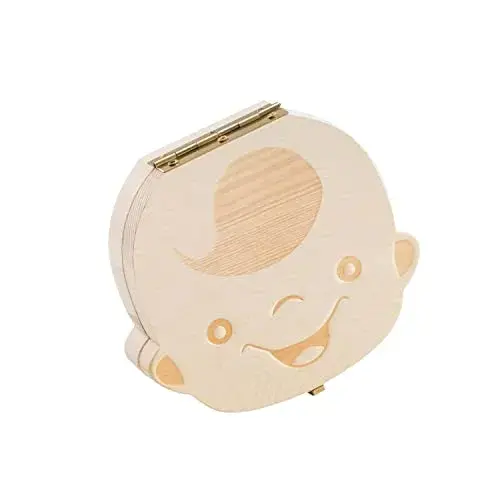 Caixa de Recordações para Bebê Madeira Pinho 13x3x12cm com Espaços para Dados e Itens