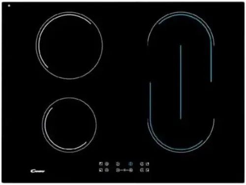 Candy CH 74 BVT 6600W Placa Vitrocerâmica Embutida Preto Fussível