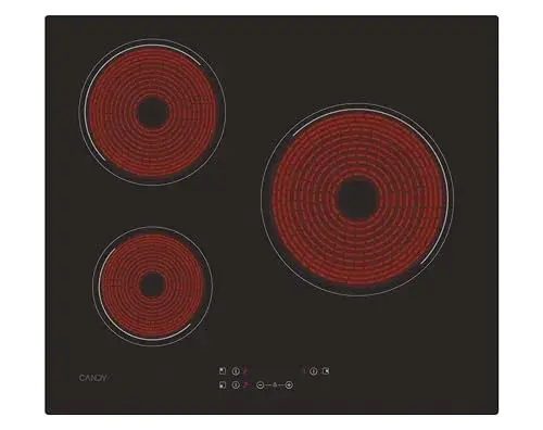 Candy CH63CC/4U2 5500W placa de vidro cerâmica preta