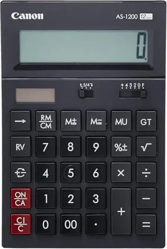 Canon AS1200HB Calculadora de Mesa 12 Dígitos com Funções de Marcações e Grande Total