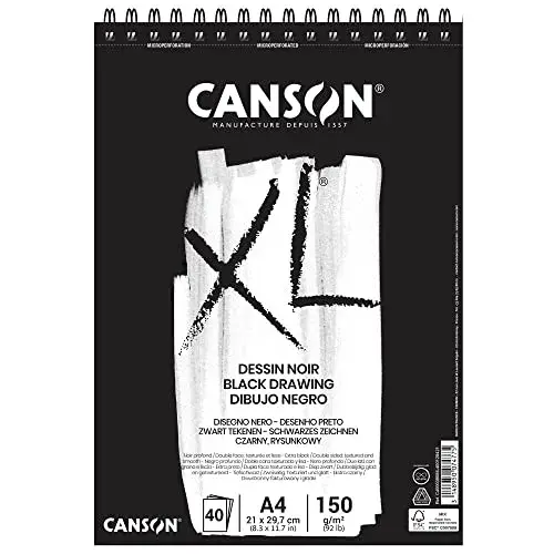 Canson Bloco de Desenho A4 Preto 150g 40 folhas