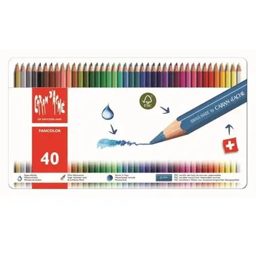 Caran d’Ache Lápis de Cor Fancolor Metálico 40 Un.