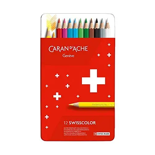 Caran d’Ache Lápis de Cor Swisscolor 12 un. resistente à água