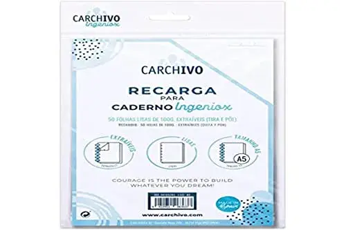 Carchivo Recarga Caderno Ingeniox A5 50 Folhas Liso