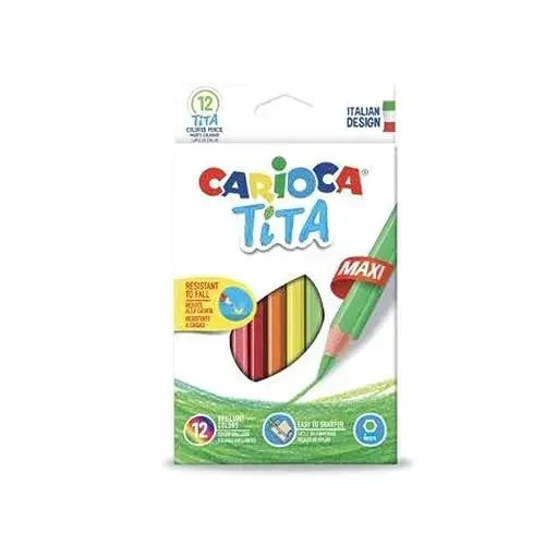 Carioca Lápis de Cor Maxi Sextavado Brilhantes 12 Cores