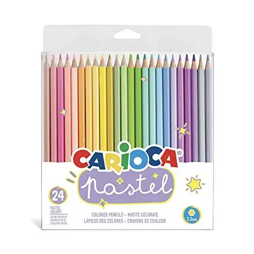 Carioca Lápis de Cor Pastel 24 un. Brilhantes e Vivos
