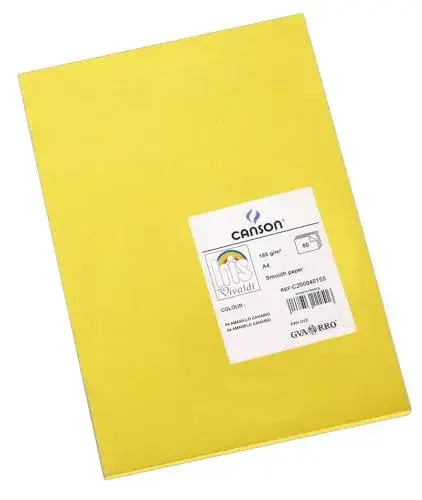 Cartolina 185g Amarelo canário A4 50 folhas