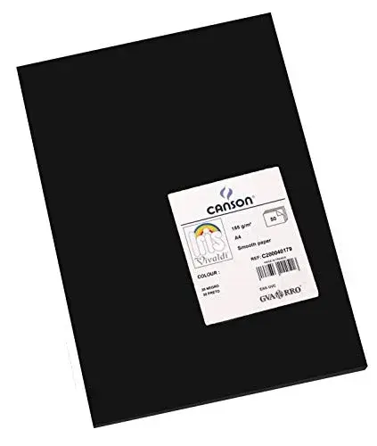 Cartolina 185g Preto A4 50 Fls