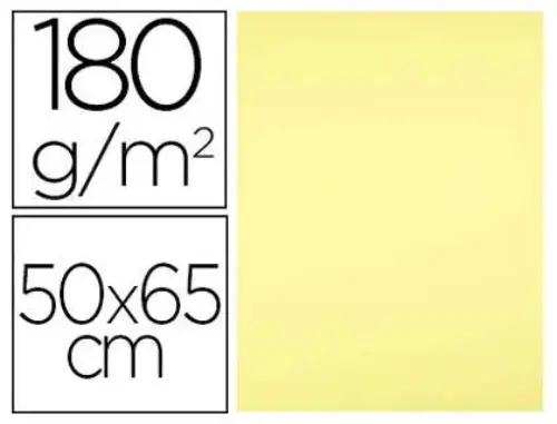 Cartolina 180g amarelo 50x65cm 25 un