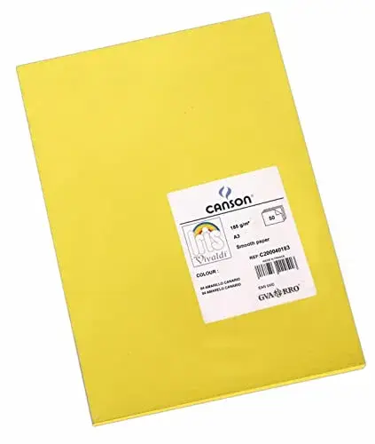 Cartolina 185g Amarelo A3 50 folhas