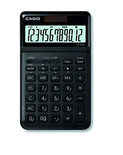 Casio JW200SCBK Calculadora de Secretária com Margem de Lucro e Conversão