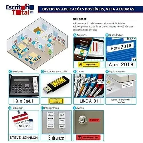 Casio Etiqueta XR-12WE1 12mm Preto sobre branco 8m