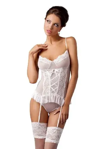 Casmir Marcelle Corset Blanco XL Ligreiro e Tanga