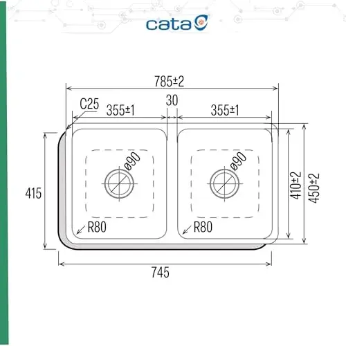 Cata CB-2 Duplo Balde Inox 20cm