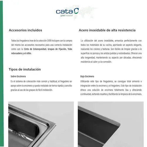 Cata CDL-1 ED Pia com Balde Quadrado e Escorredor