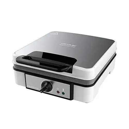 Cecotec 08017 1200W Capacidade 4 Waffles Inox Preto