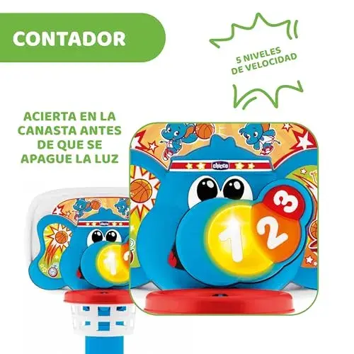 Chicco Cesto de Basket League 123 Brinquedo Interativo com Luzes e Som para Crianças