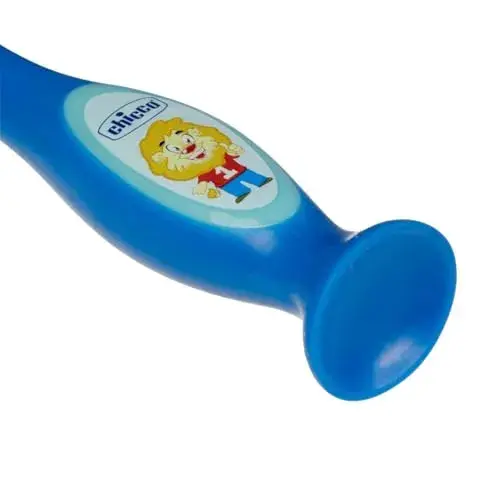 Chicco Escova de Dentes de Leite Azul 3-6A com cerdas delicadas e limpador de língua