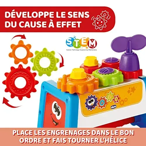 Chicco Mesa de Ferramentas 2 em 1 Brinquedo Educativo para Crianças