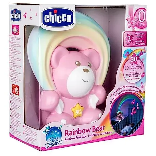 Chicco Projetor Ursinho Rainbow Rosa com Música Relaxante