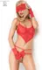 Chilirose Body com Vendas e Luvas CR-3882 Red