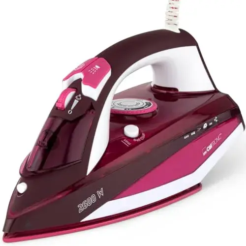 Clatronic DB3705 2600W Rosa Sola de cerâmica com funções anti-gota e vertical