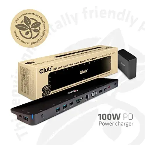 Club 3D CSV-1564W100 USB-C Docking Station 7xUSB DP HDMI LAN Audio 100W
