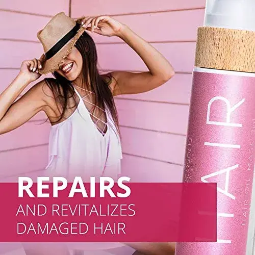 Cocosolis Linha Hair Oil Mask 3 em 1 Óleo de Coco, Camélia, Argão, Jojoba, Amêndoa, Chá de Azeitona e Vitamina E 110ml